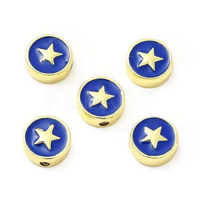 Brass Enamel Beads KK-E068-VB454-1-1