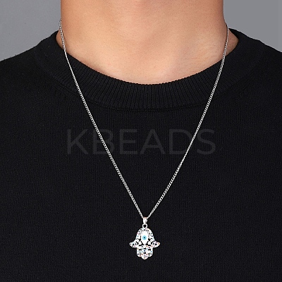Brass Micro Pave Cubic Zirconia Pendant Necklaces NJEW-M211-04B-P-1