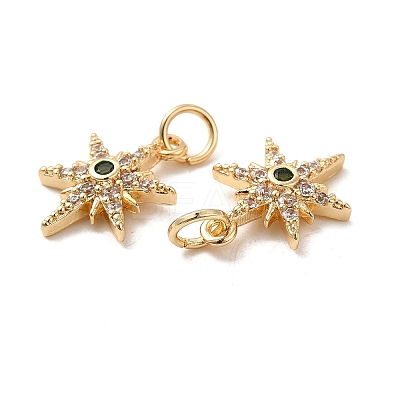 Rack Plating Brass Micro Pave Cubic Zirconia Pendants LS-KK-E081-10G-1