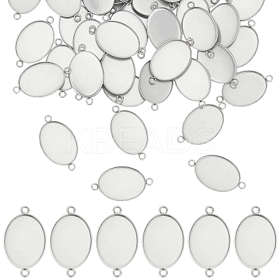 50Pcs 304 Stainless Steel Cabochon Connector Settings STAS-HY0001-87-1