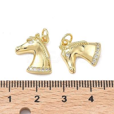 Brass Micro Pave Clear Cubic Zirconia Pendants KK-F930-14G-1