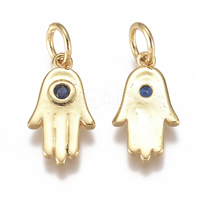 Brass Micro Pave Cubic Zirconia Charms ZIRC-F111-16G-1