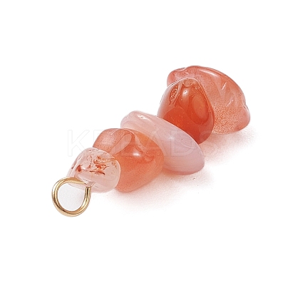 10Pcs 5 Colors 12 Constellation Natural Citrine & Golden Sheen Obsidian & Rose Quartz & South Red Agate & White Moonstone Pendants PALLOY-JF02839-10-1