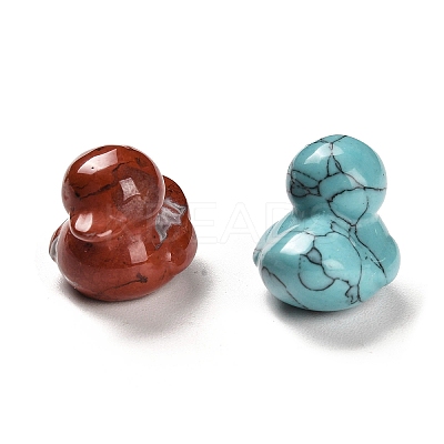 Natural & Synthetic Mixed Gemstone Carved Healing Duck Figurines G-M424-11-1
