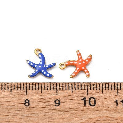 304 Stainless Steel Enamel Charms STAS-Q363-14I-G-1