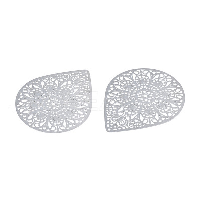 Non-Tarnish 201 Stainless Steel Filigree Pendants STAS-S118-036-1