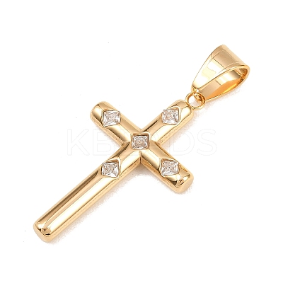 316 Surgical Stainless Steel & Clear Cubic Zirconia Pendants STAS-A137-03B-G-1