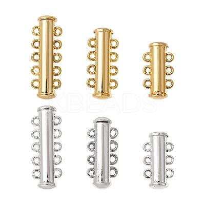 6Pcs 6 Styles Multi-Strand Brass Magnetic Slide Lock Clasps Set KK-FS0001-22-1