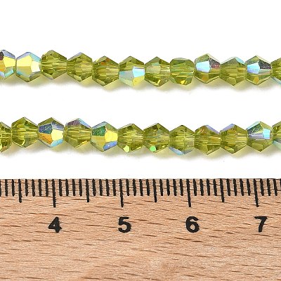Electroplate Transparent Glass Beads Strands EGLA-K015-18R-1