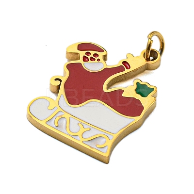 Christmas Theme Ion Plating(IP) 304 Stainless Steel Pendants STAS-O005-01I-G-1