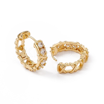 Cubic Zirconia Hinged Hoop Earrings EJEW-B014-10G-1