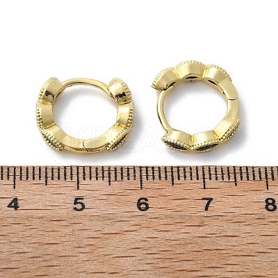 Brass Micro Pave Cubic Zirconia Huggie Hoop Earrings LS-EJEW-K083-34G-A-1