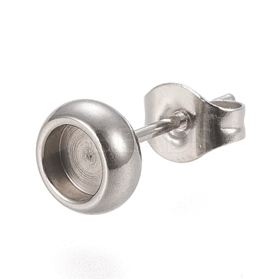 Non-Tarnish 304 Stainless Steel Stud Earring Settings X-STAS-K202-05A-P-1
