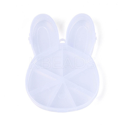 Easter Rabbit 9 Grids Plastic Bead Storage Containers with Hinged Lid CON-T001-07-1