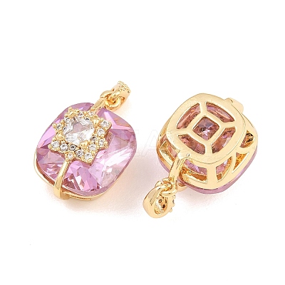 Brass Pave Cubic Zirconia Pendants CU-CBAA6E8-02G-1