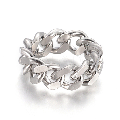 Tarnish Resistant Unisex 304 Stainless Steel Rings RJEW-L093-03P-17mm-1
