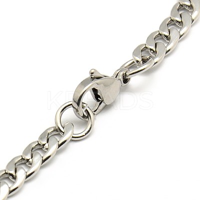 Tarnish Resistant 304 Stainless Steel Curb Chain/Twisted Chain Bracelet Making STAS-A028-N121P-1