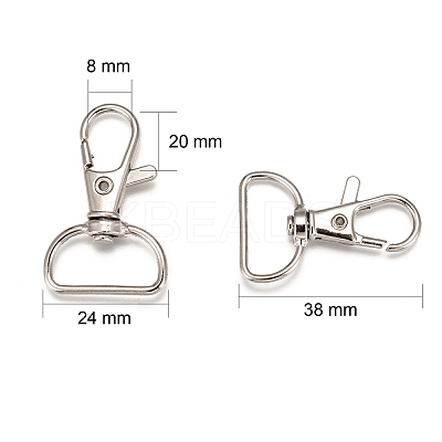 Zinc Alloy Swivel D Rings Lobster Claw Clasps E341-8-1