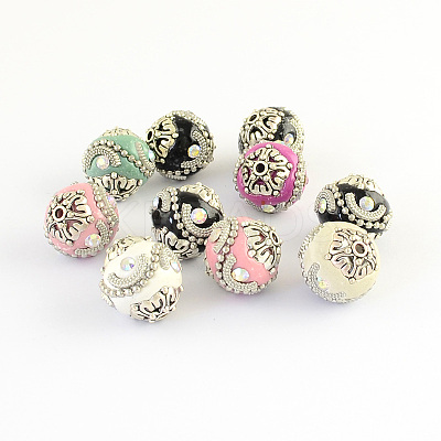 Round Handmade Indonesia Beads IPDL-R398-M-1