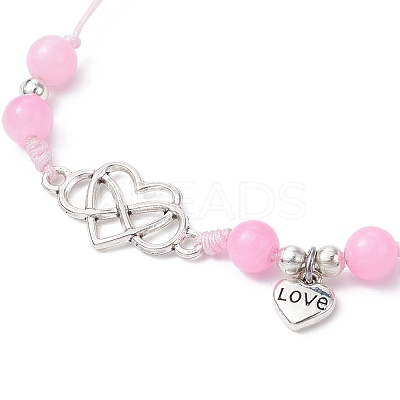 Natural Dyed White Jade Braided Bead Bracelets BJEW-JB09823-05-1