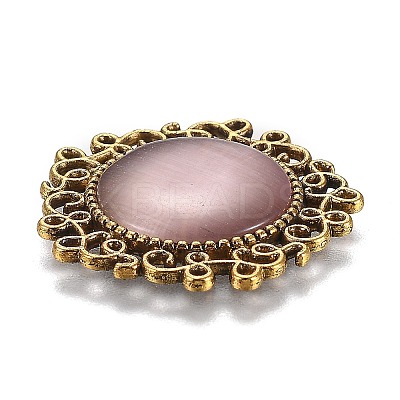 Hollow Retro Plastic Imitation Cat Eye Cabochons LS-KK-Z004-01B-AG-1
