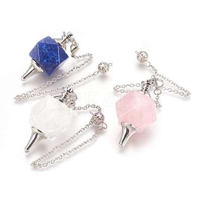 Natural Gemstone Dowsing Pendulums KK-F756-07-1