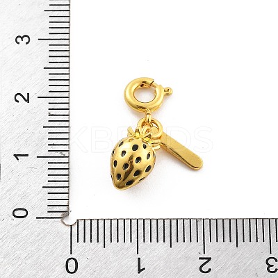 Brass Enamel Fruits Pendant Decoration HJEW-P020-01B-G-1