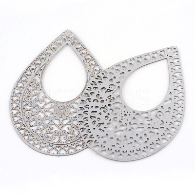 Tarnish Resistant 304 Stainless Steel Big Filigree Pendants STAS-S044-033-1