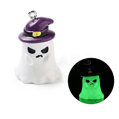 Halloween Theme Baking Paint Resin Pendants RESI-G103-01B-1