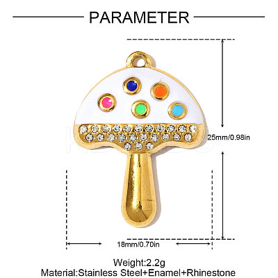 304 Stainless Steel Enamel Pendants STAS-OY008-80G-1
