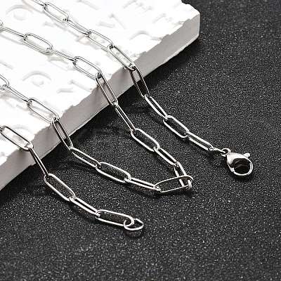 Non-Tarnish 304 Stainless Steel Paperclip Chains NJEW-G340-09P-1