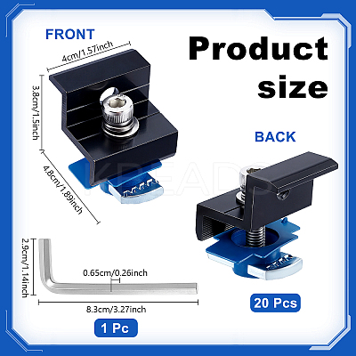20Pcs Aluminium Alloy DIN Rail Mounting Bracket TOOL-DL0001-04-1