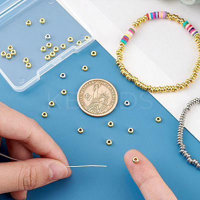 200Pcs 2 Colors Brass Spacer Beads KK-PH0006-56A-1
