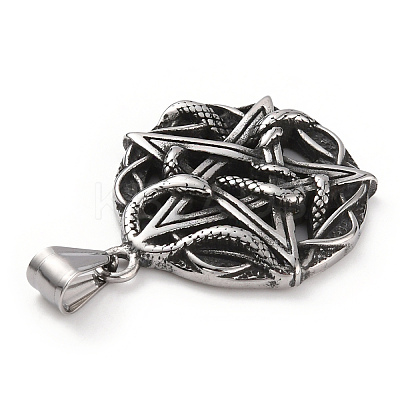 304 Stainless Steel Pendants STAS-A083-18AS-1