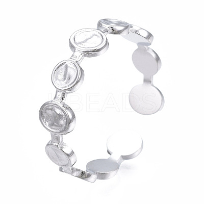 Non-Tarnish 304 Stainless Steel Flat Round Open Cuff Ring RJEW-T023-65P-1