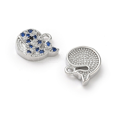 Brass Micro Pave Cubic Zirconia Pendants KK-L250-05P-1