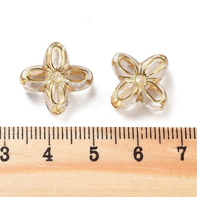 Metal Enlaced Transparent Acrylic Beads X-MACR-M045-04-1