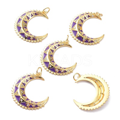 Brass Micro Pave Cubic Zirconia Pendant ZIRC-P089-17G-1