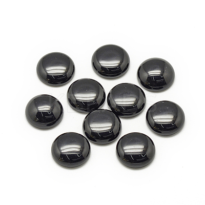 Synthetic Black Stone Cabochons G-R416-8mm-46-1-1