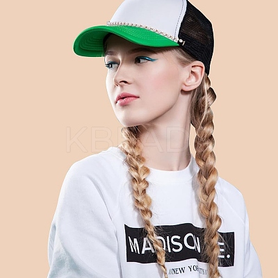 Synthetic Turquoise Chip & Brass Baseball Cap Chain AJEW-GO00030-1