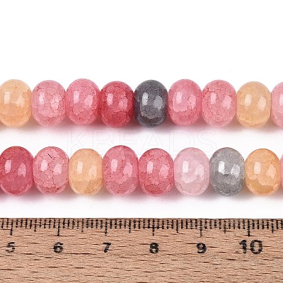 Baking Paint Crackle Glass Beads Strands DGLA-N020-01A-03-1