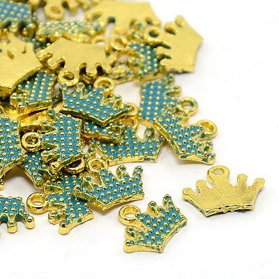 Nickel Free Golden Tone Alloy Enamel Pendants ENAM-J443-04G-NF-1