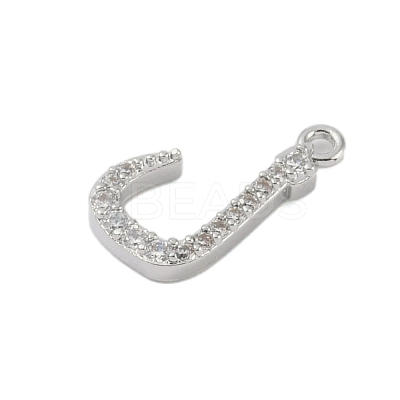 Rack Plating Brass Micro Pave Clear Cubic Zirconia Pendants KK-A224-03P-P-1