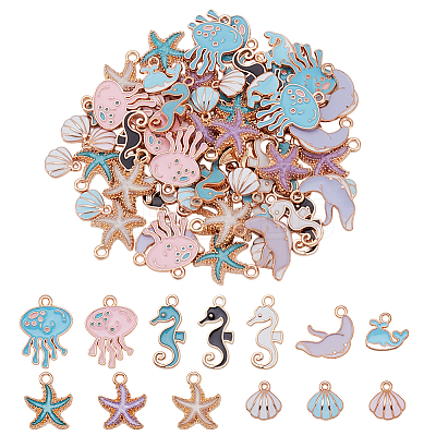 78Pcs 13 Styles Alloy Enamel Pendants ENAM-UN0001-22-1