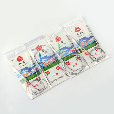 Steel Wire Stainless Steel Circular Knitting Needles and Random Color Plastic Tapestry Needles TOOL-R042-800x3mm-1