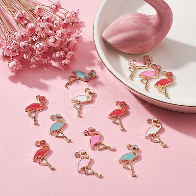 20Pcs 5 Colors Alloy Enamel Pendants ENAM-YW0003-20-1
