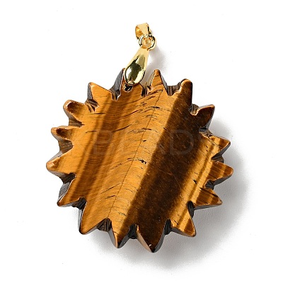 Natural Tiger Eye Pendants G-E043-01B-12G-1
