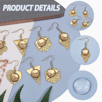 6 Pairs 6 Styles Blank Glass Dome Dangle Earrings EJEW-AB00003-1