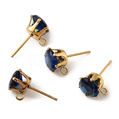Ion Plating(IP) 304 Stainless Steel Stud Earring Findings X-STAS-M315-02G-03-1