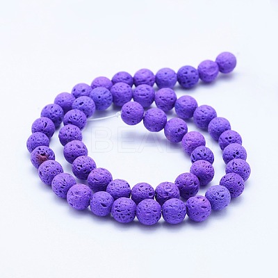 Natural Lava Rock Beads Strands G-F531-6mm-G13-1